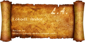 Lokodi Andor névjegykártya