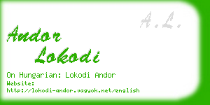 andor lokodi business card